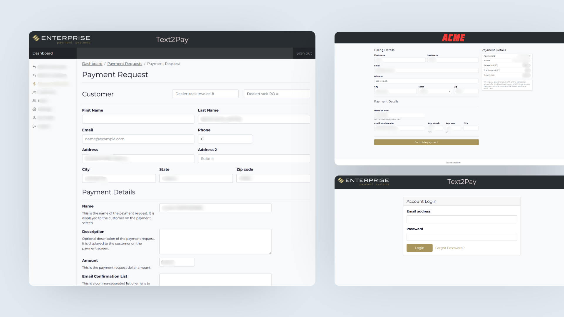 View of an Automotive Payment Portal